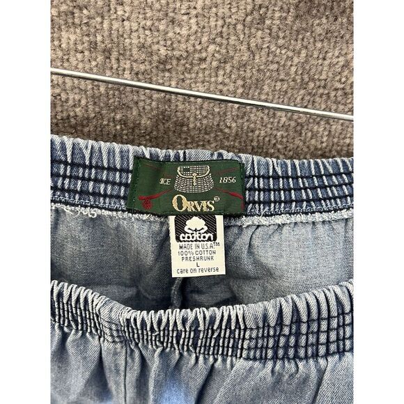 Vintage Orvis Elastic Waist Jeans Womens Size Large Blue Cotton Pockets Pull On - Picture 3 of 7